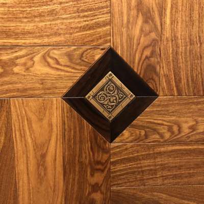 factory art parquet flooring with metal inlay engineered wood