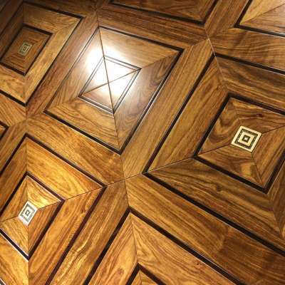 art parquet flooring engineered wood with metal inlay