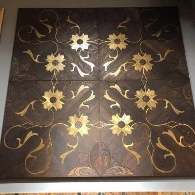 art parquet flooring engineered wood with metal inlay